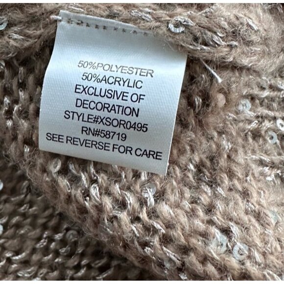 Ny Collection Womens Sequin Open Front Cardigan XL Polyester & Acrylic - Picture 5 of 10